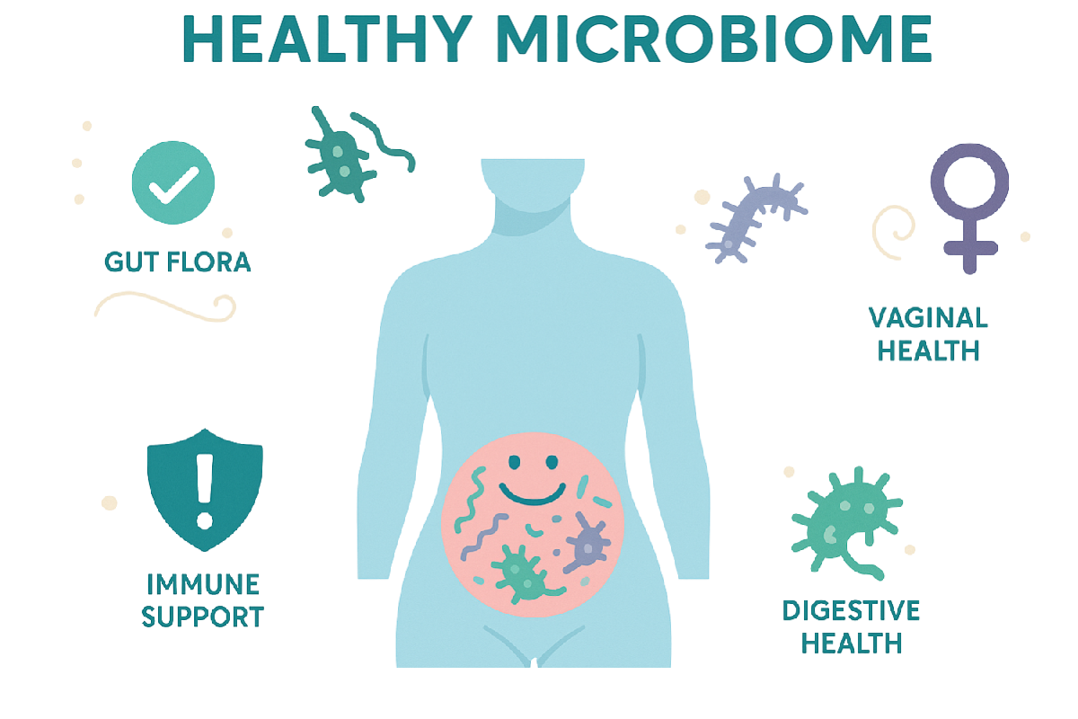 Healthy microbiome illustration