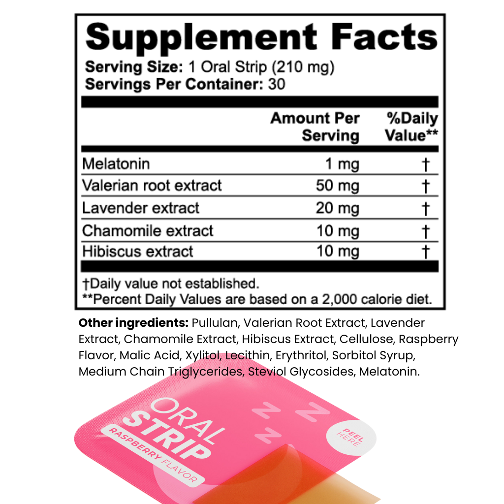 Supplement Facts — Sleep Oral Strips
